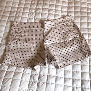 J. Crew side zip shorts size 10 Ivory/Cream with small black dots
